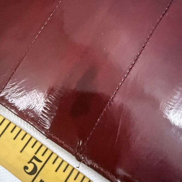 Genuine Eel Skin Eelskin Checkbook Cover Wallet Lined Card ID Holder Red - Picture 8 of 8
